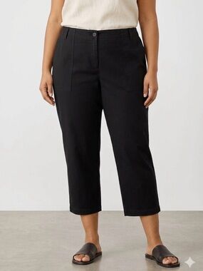 Eileen Fisher Plus Organic Cotton Patch Pocket Utility Pants 3X Hemmed*